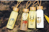 Animal Collection Bamboo Lid Glass Bottle (Fox)