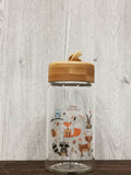 Cartoon Animal Collection Mini Bamboo Lid Glass Bottle
