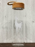 B&W Deer Collection Glass Bottle  (White)