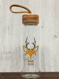 Animal Collection Bamboo Lid Glass Bottle (Deer)