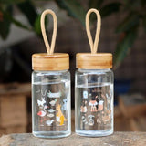 Cartoon Animal Collection Mini Bamboo Lid Glass Bottle (Animals)