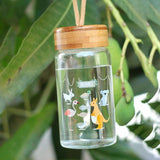 Cartoon Animal Collection Mini Bamboo Lid Glass Bottle (Animals)