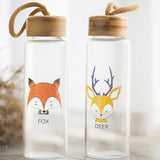 Animal Collection Bamboo Lid Glass Bottle (Deer)