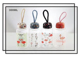 Flamingo Collection Glass Bottle (Black)