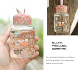 Cartoon Animal Collection Mini Glass Bottle (Pink)