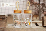 Cartoon Animal Collection Mini Bamboo Lid Glass Bottle