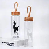 B&W Deer Collection Glass Bottle (Black)